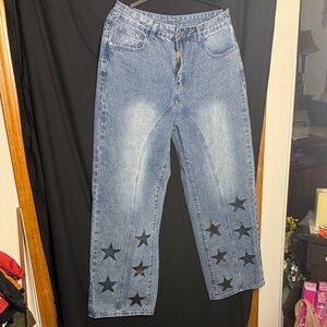 Star Patterned Blue Jeans sx XL